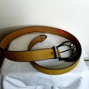 Cara New York Calif hair tan western belt 46"
